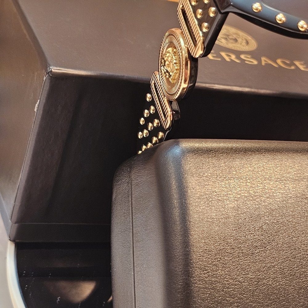 Versace Black Studded Sunglasses - Picture 8 of 15